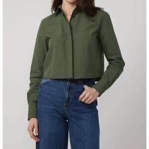 NEW GILNER FARRAR madilyn blouse in dark green